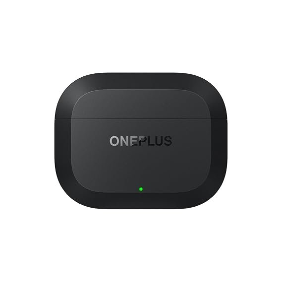 OnePlus Nord Buds 3r Ash Black earbuds and case, front view